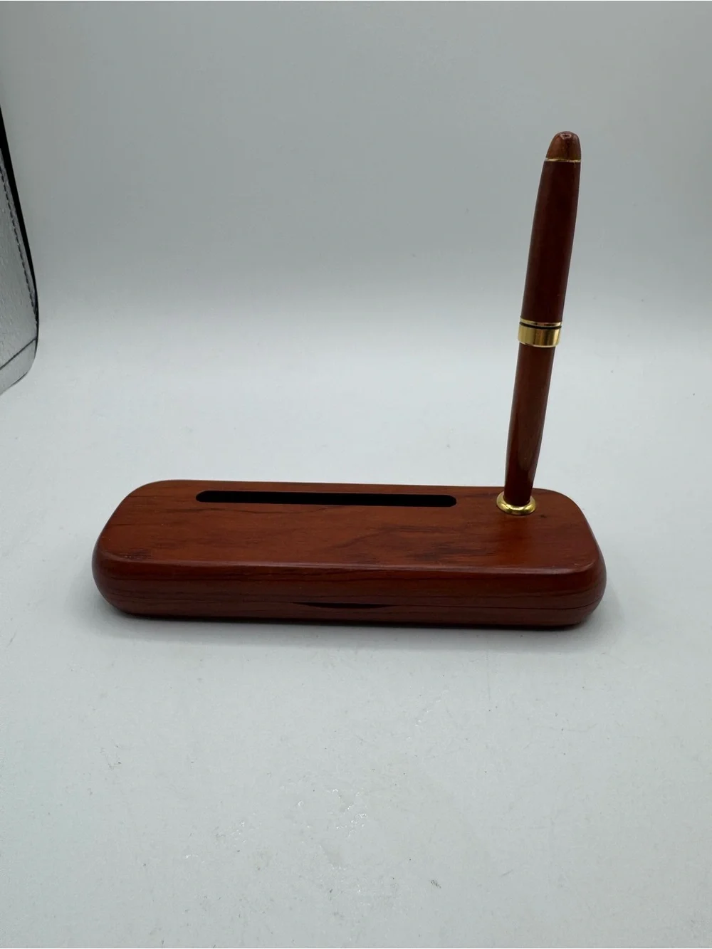 Vintage Wood Pen with Matching Case / Business Card Holder